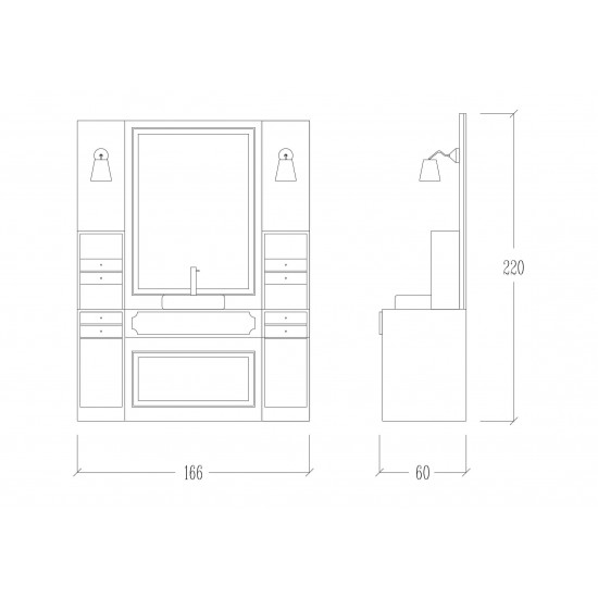Juuksuri konsool Vezzosi Retro