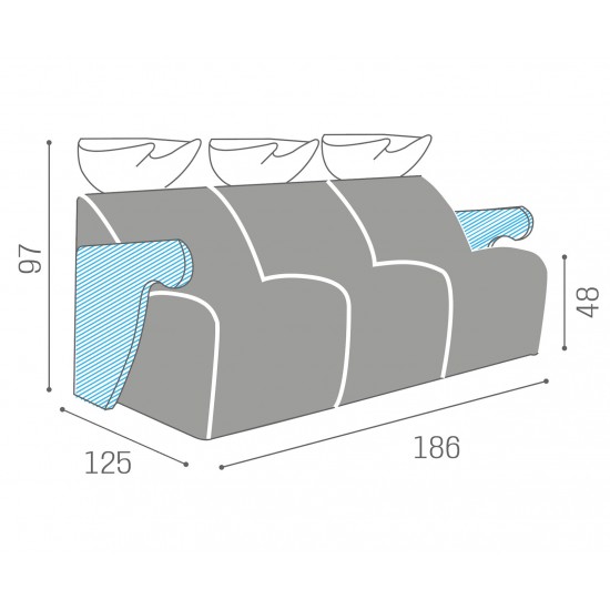 Тройная мойка для парикмахерской Salon Ambience Lunawash
