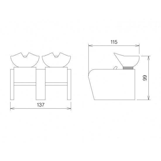 Kahekordne Juuksuri pesuvalamu Vezzosi Eddie