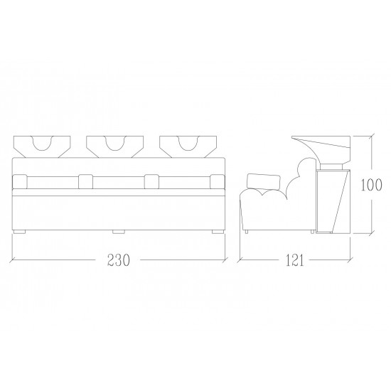 Juuksuri pesuvalamu kolmekordne Vezzosi Napoleone III