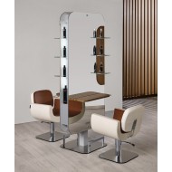 Kahepoolne juuksurisalongi peegel Salon Ambience New York