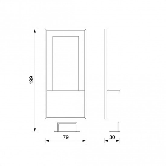 Salon station mirror Vezzosi Iron 4108L