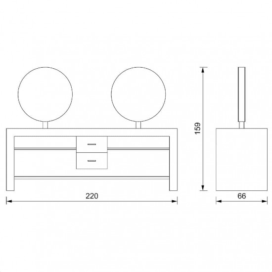 Kahepoolne juuksurisalongi peegel Vezzosi Polaris 5180